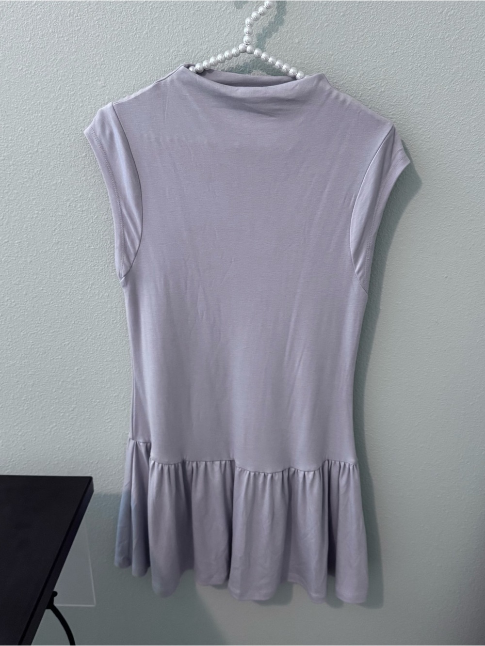 Free People Grey Sleeveless Ruffle-Hem Dress
